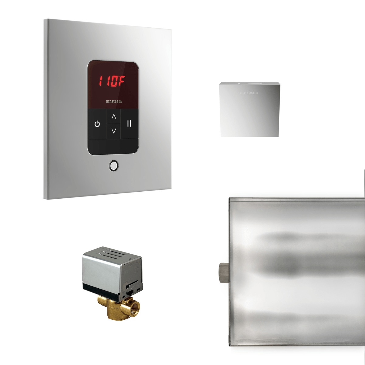 Mr. Steam Basic Butler® Steam Shower Control Package with iTempo Control and Aroma Designer SteamHead in Square