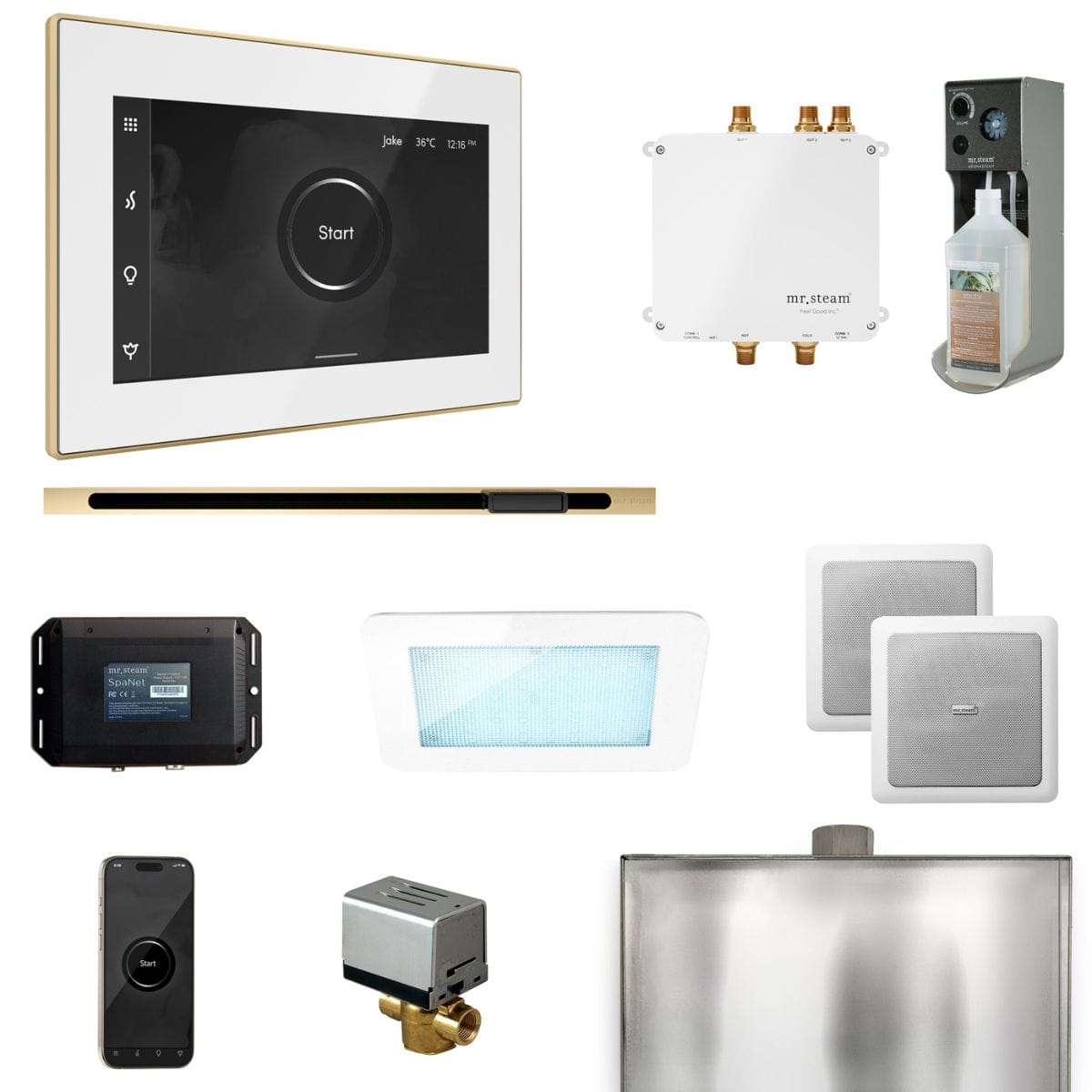 Package includes the AromaSteam System which directly infuses specially formulated aroma fragrances into the steam line