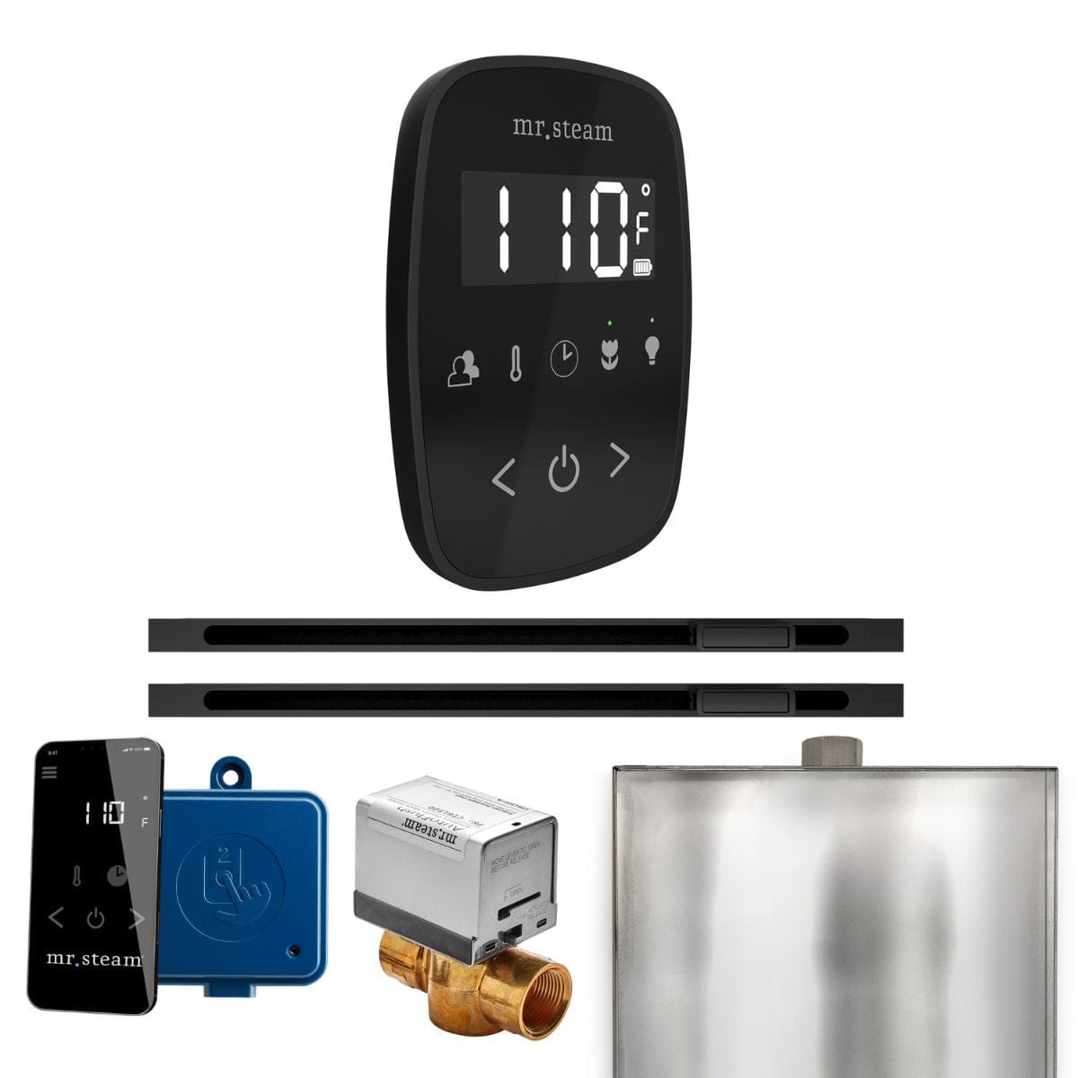 Capacitive touch steam shower control