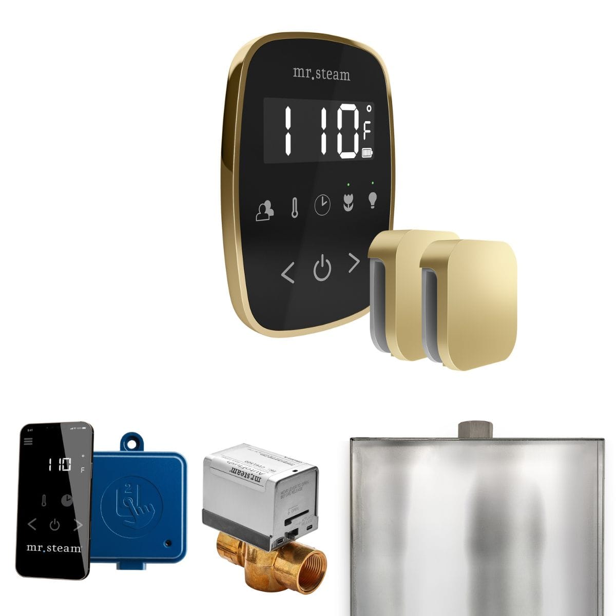 Capacitive touch steam shower control