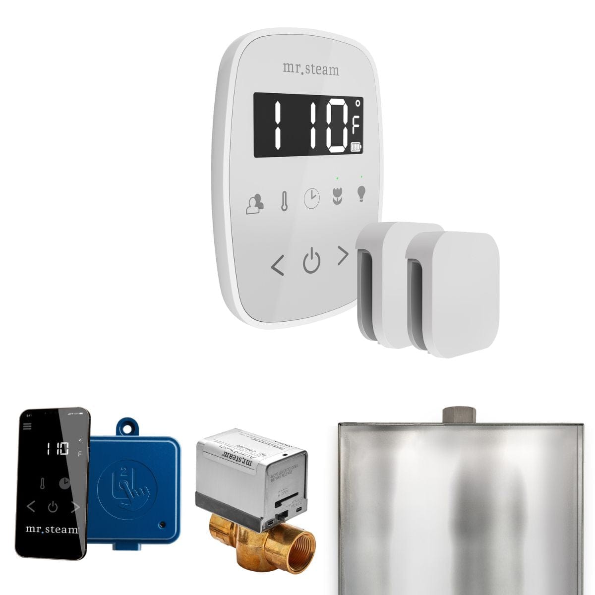 Capacitive touch steam shower control