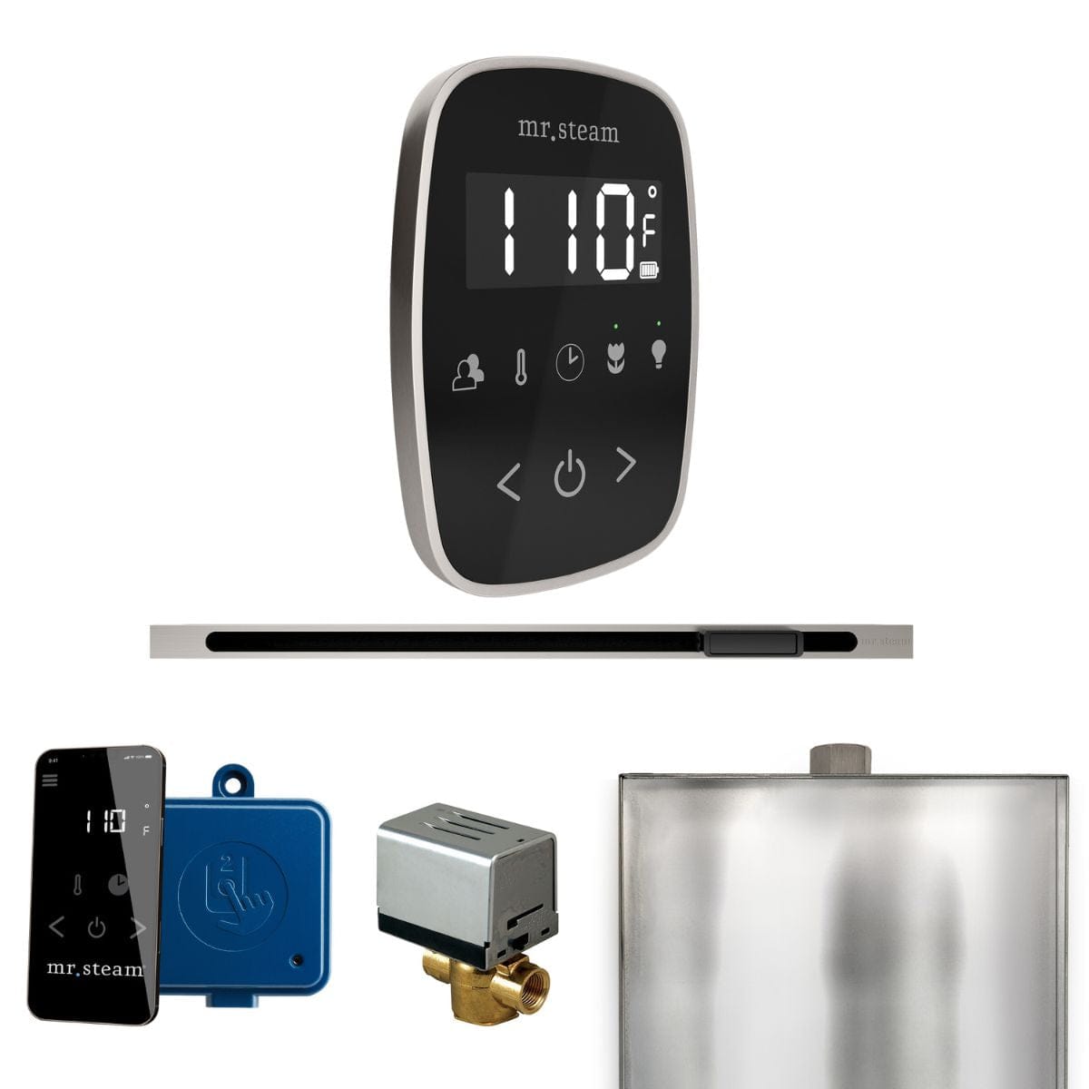 Capacitive touch steam shower control