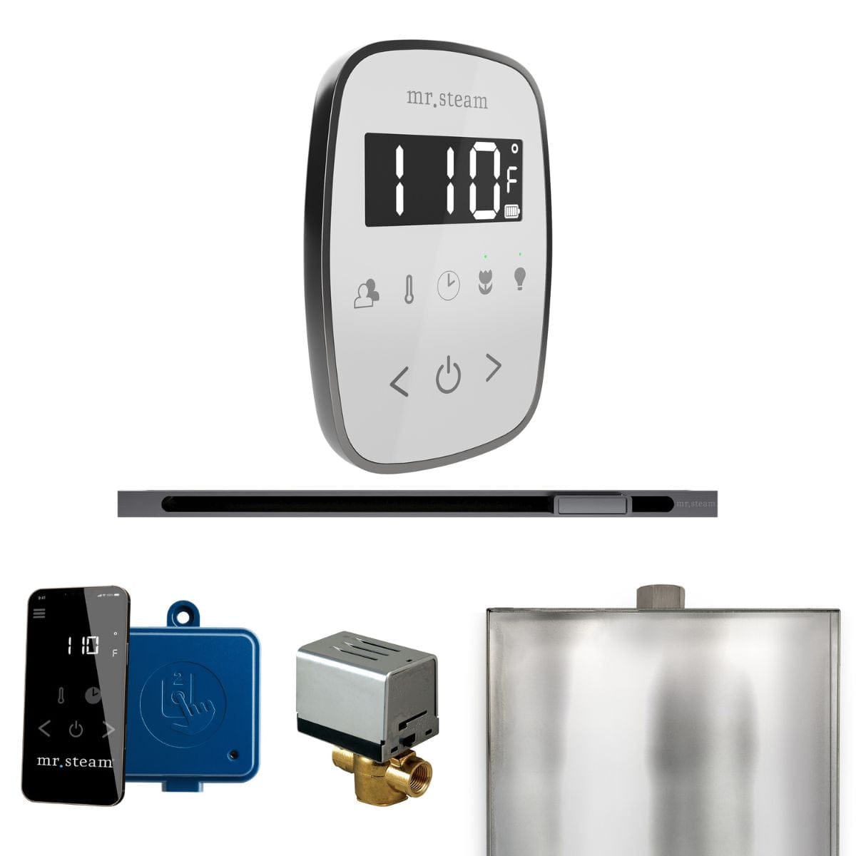 Capacitive touch steam shower control