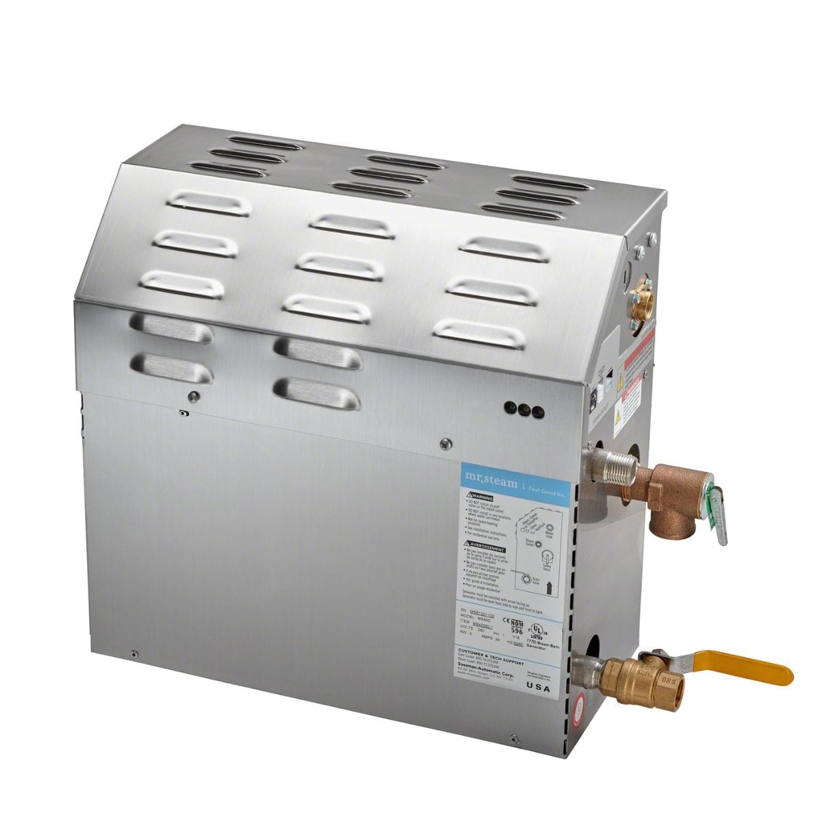 The Mr. Steam MS150 6kW steam generator is designed to save water and energy. 