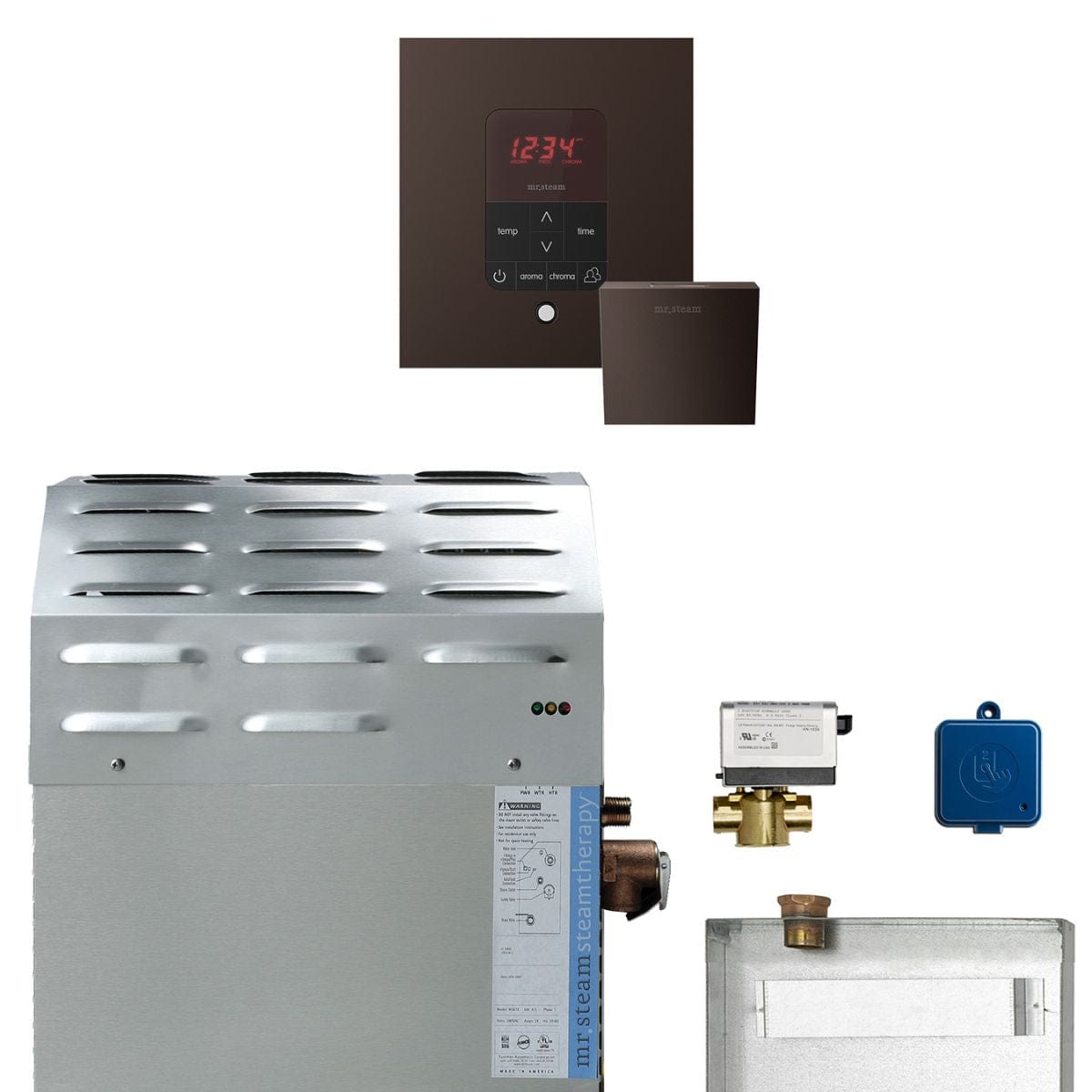 Mr. Steam Super Butler 12 kW Steam Shower Generator Package with iTempoPlus Control in Square