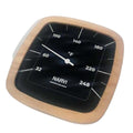 Narvi Black thermometer is a stylish sauna accessory made of black aluminum and a birch frame.