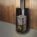 It features a glass door with a cast-iron frame, paired with adjustable legs and a comfortable wooden handle.&nbsp;