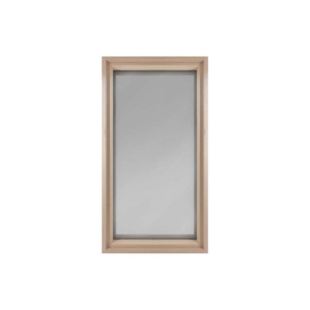 Framed dual pane sauna windows are hand-built