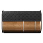 The exterior wood is made from extra-thick, 12.5’ full-length staves which have been thermally enhanced organically for improved performance