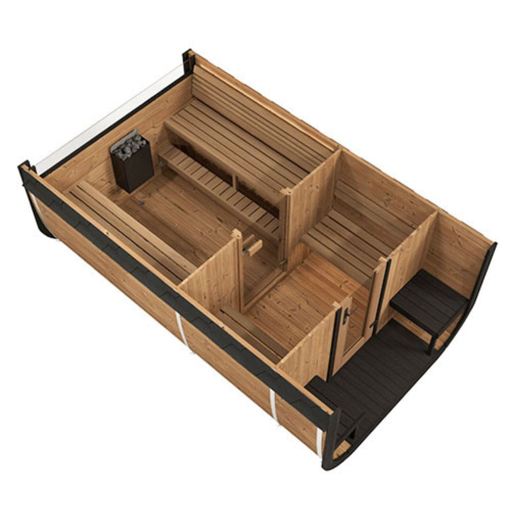 A complete shingle kit with drip rails ensures superior water management and a dry interior
