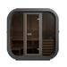 The front view of SaunaLife Cube-Series Model CL5G Outdoor Sauna.