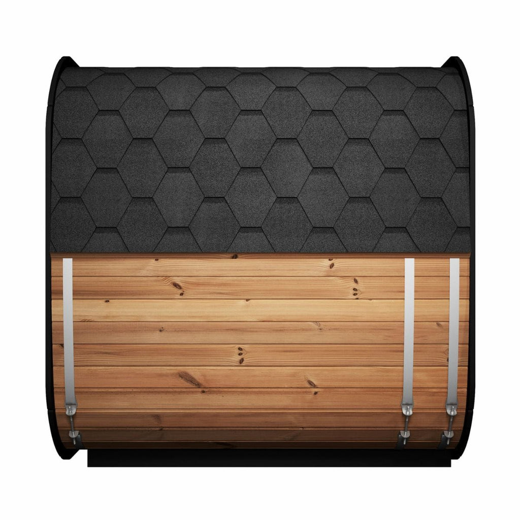 The huge side-view of SaunaLife Cube-Series Model CL7G Outdoor Sauna