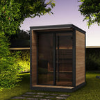 Outside, the SaunaLife GL4 provides gentle illumination of the porch and entry with full-width “dotless” LED lighting beneath the eaves