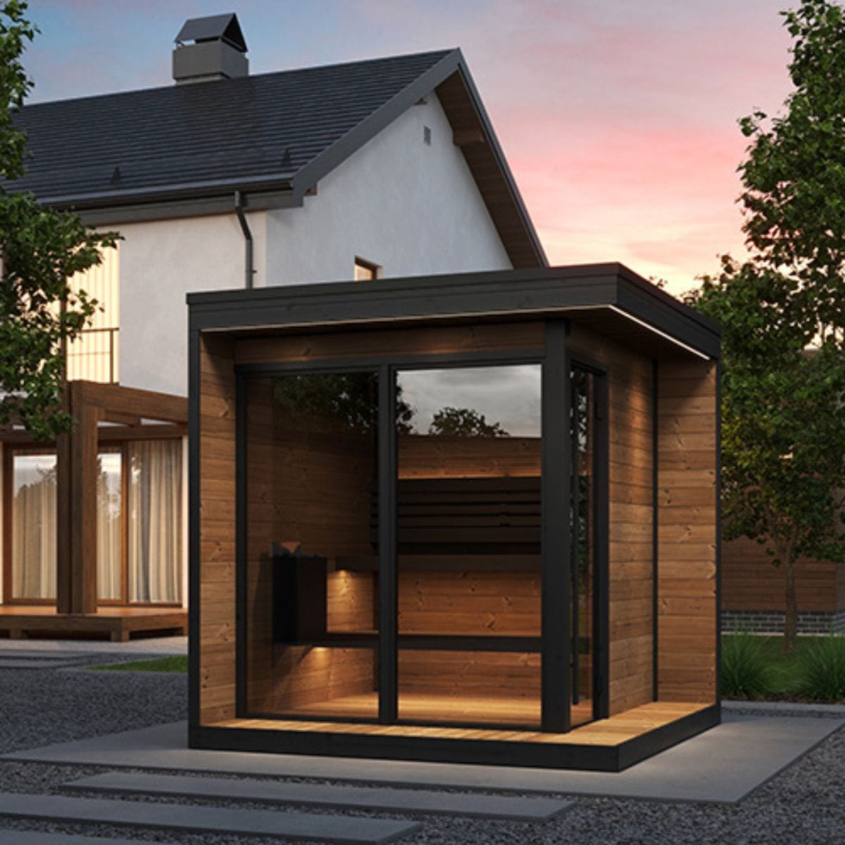In addition to the thick and durable thermo-spruce walls and tempered glass front to contain temperature