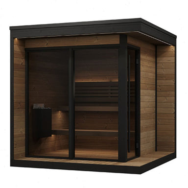 Its contemporary linear design is accentuated by contrasting exterior finishes and an integrated wrap-around eaves
