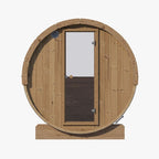 Front view of SaunaLife E8W Barrel Sauna