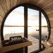 Your amazing panoramic view from the inside of SaunaLife Model EE6G Barrel Sauna