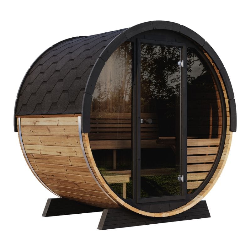 SaunaLife Model EE6G 4-Person Outdoor Barrel Sauna