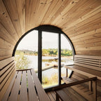 The best panoramic view from the inside of SaunaLife EE8G Barrel Sauna