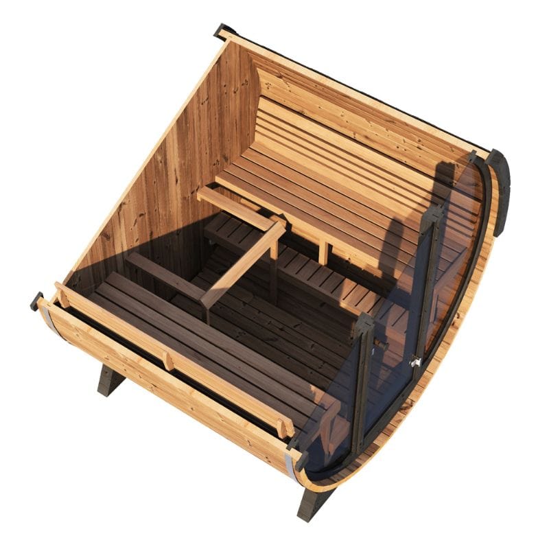 The top view of SaunaLife EE8G Barrel Sauna