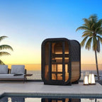 Enjoy the unsurpassed luxury of the SaunaLife Cube-Series Model CL3G Outdoor Home Sauna Kit.