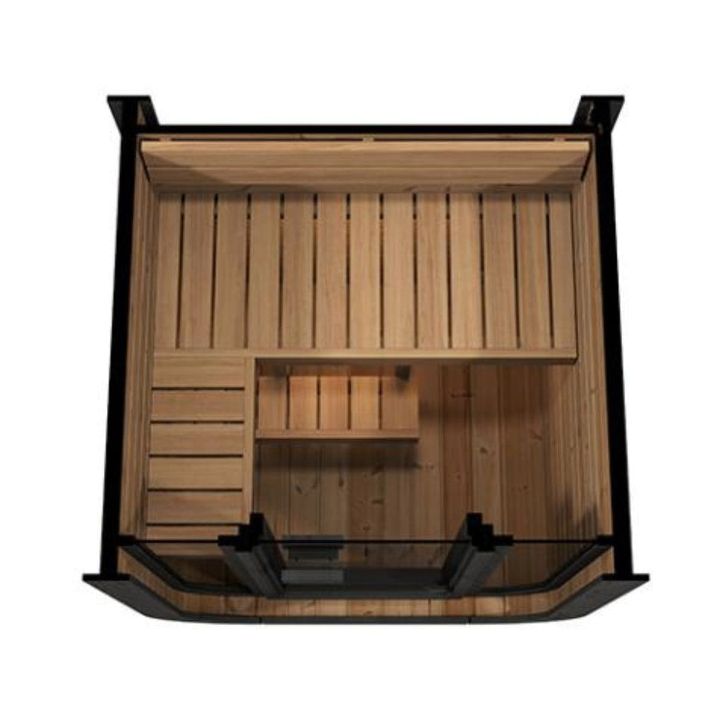 Enjoy the unsurpassed luxury of the SaunaLife Cube-Series Model CL3G Outdoor Home Sauna Kit.