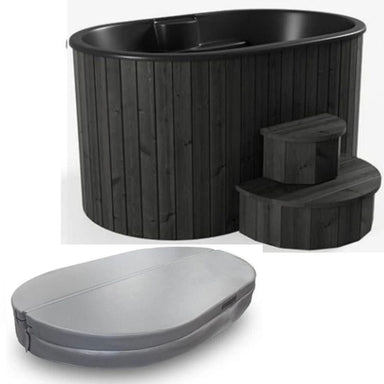 The amazing SaunaLife Model S2B 2-Person Black Cold/Hot Immersion Tub + Insulated Tub Cover Bundle!
