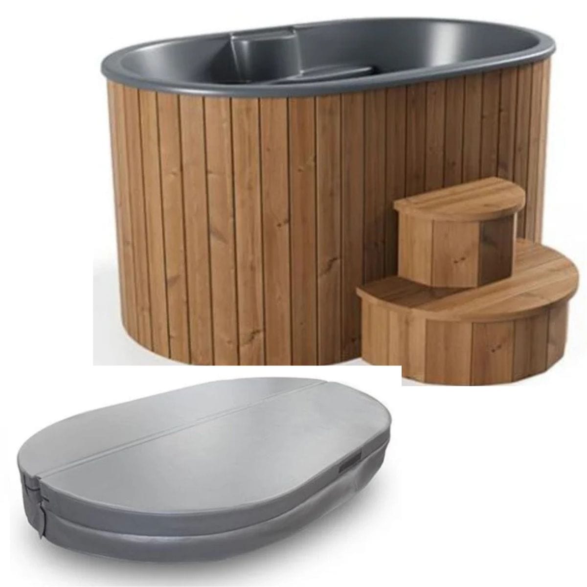Introducing the SaunaLife Model S2N 2-Person Natural Cold/Hot Immersion Tub + Insulated Tub Cover Bundle!