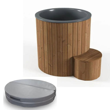 This is the SaunaLife Model S1N 1-Person Natural Cold/Hot Immersion Tub + Insulated Tub Cover Power Bundle!