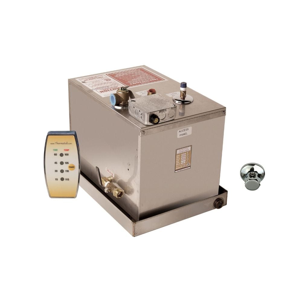 ThermaSol DS-400 steam generator is designed for day spas and hotel steam showers and can service up to 4 steam shower enclosures with combined dimensions of up to 1,600 adjusted cubic feet (ACF).