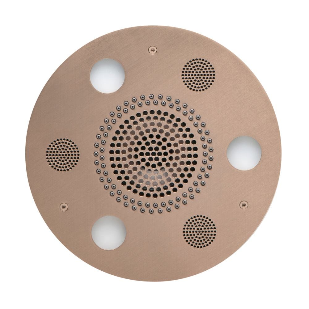 The sleek all-in-one Serenity Light, Sound, Rainhead delivers chromatherapy, sound therapy and a gentle falling water sensation for a truly soothing shower experience.