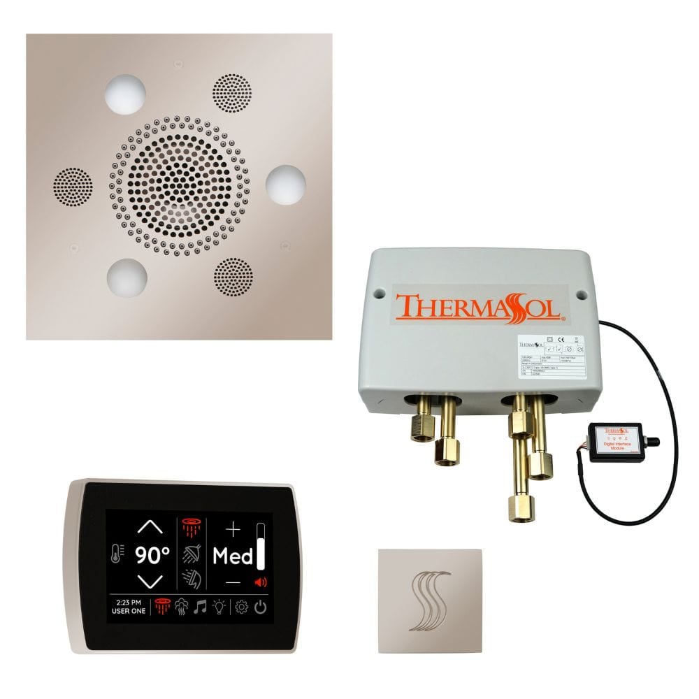 ThermaSol integrates technology into water, steam, lighting, and music to give you a true multi-sensory luxury shower experience. 