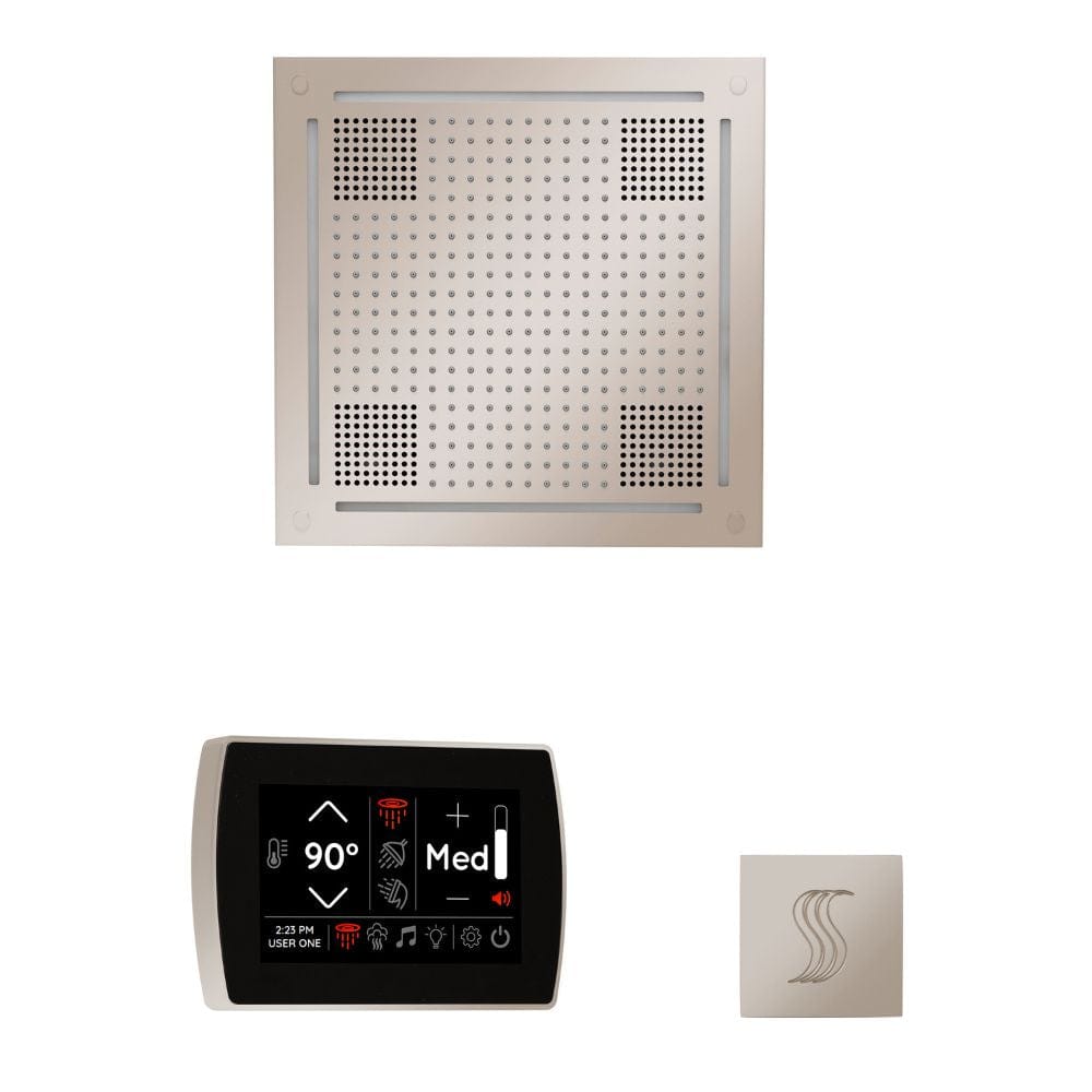 The ThermaSol Hydrovive Wellness Steam Package with SignaTouch Square allows for a comprehensive steam experience at your fingertips.
