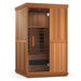 Finnmark 2-Person Infrared Sauna side-view with inside-view